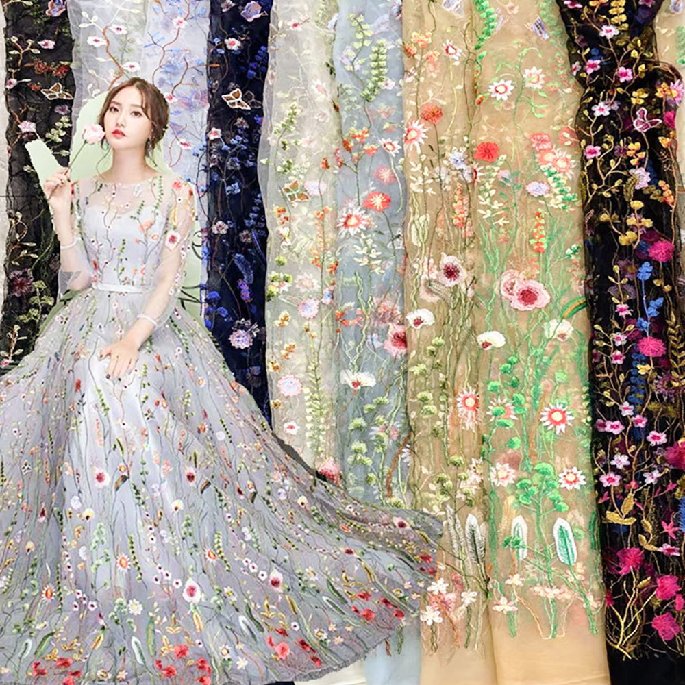 Embroidery Web - المطرزة النباتات المائية نسيج الدانتيل ثلاثية