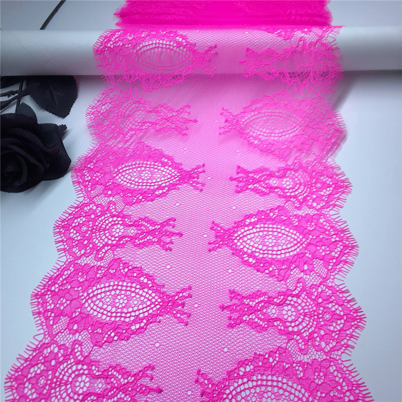 Embroidery Workshop - الفلورسنت الوردي رمش الدانتيل تقليم أقمشة