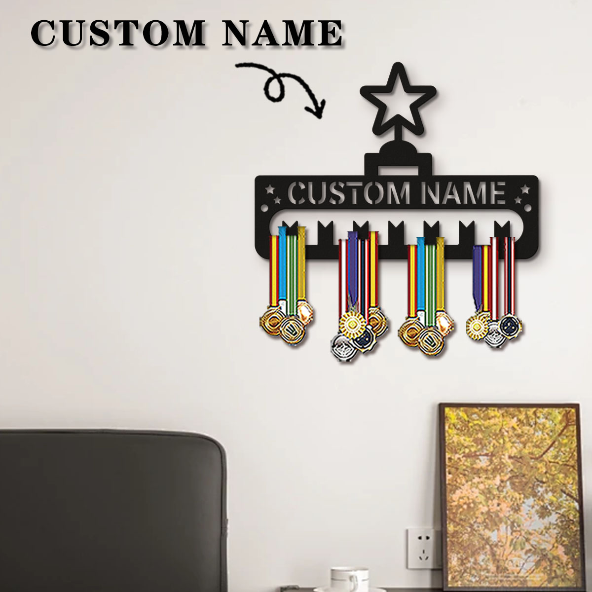 Frame Display Wood - حامل ميداليات رياضية خشبي بتصميم عصري