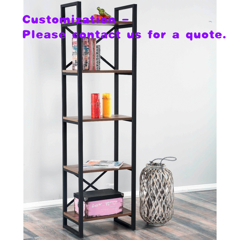 Frame Display Wood - رف كتب خشبي بإطار معدني صناعي