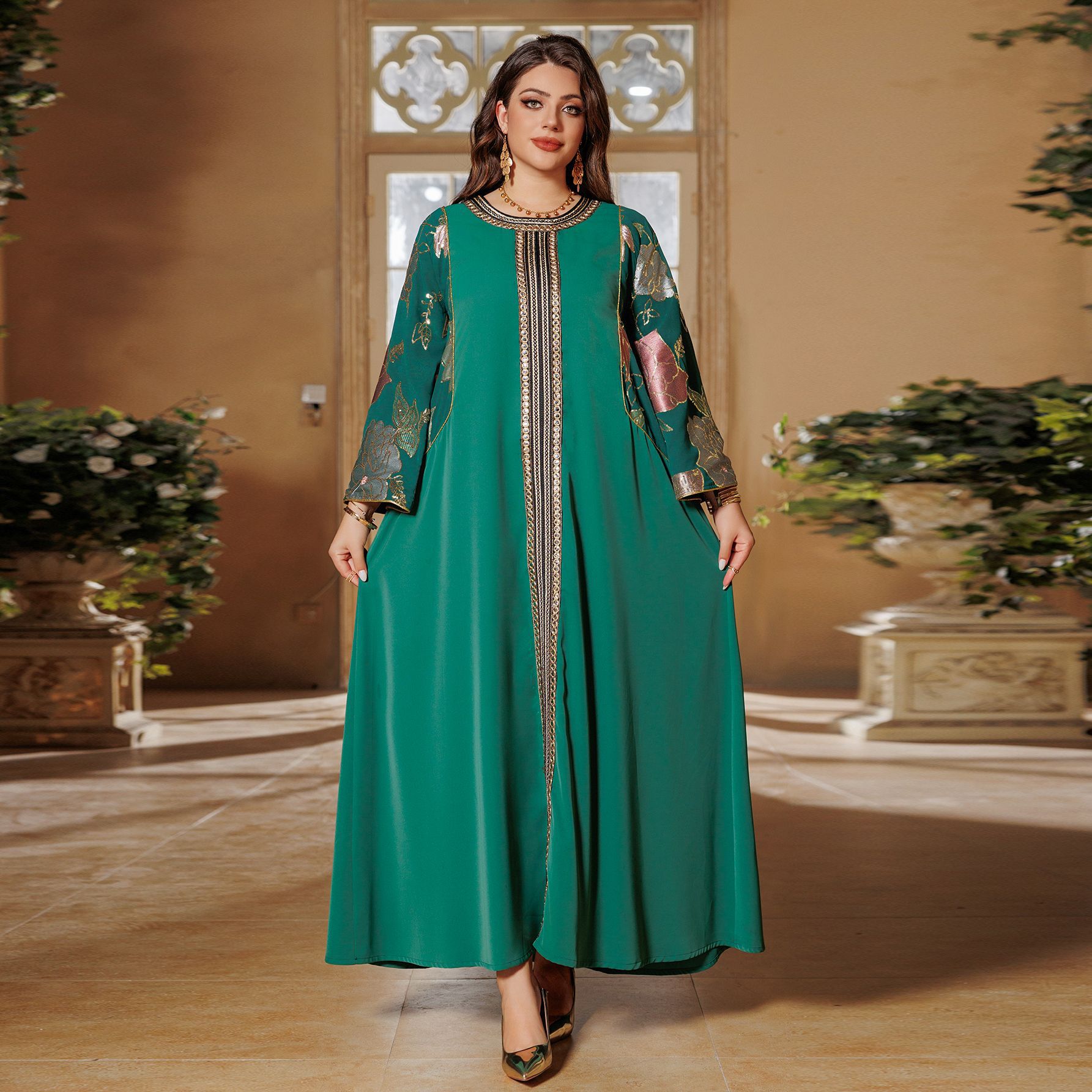 فستان حفلة عيد إسلامية للنساء  - مراجعة Embroidery Kaftan وسعره