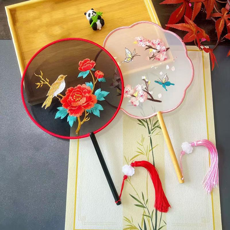 مروحة يدوية صينية تقليدية مطرز - مراجعة Embroidery Meaning وسعره