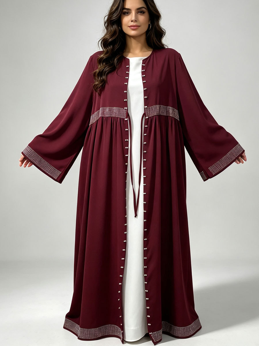 عباية دبي مفتوحة من الأمام للن - مراجعة Embroidery Kaftan وسعره