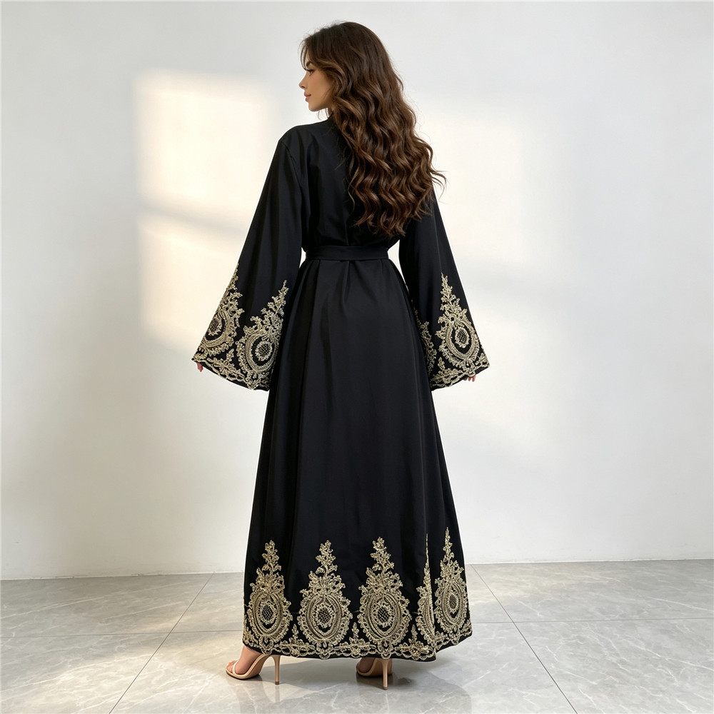 عباية دبي جديدة فاخرة، كيمونو، - مراجعة Embroidery Kaftan وسعره